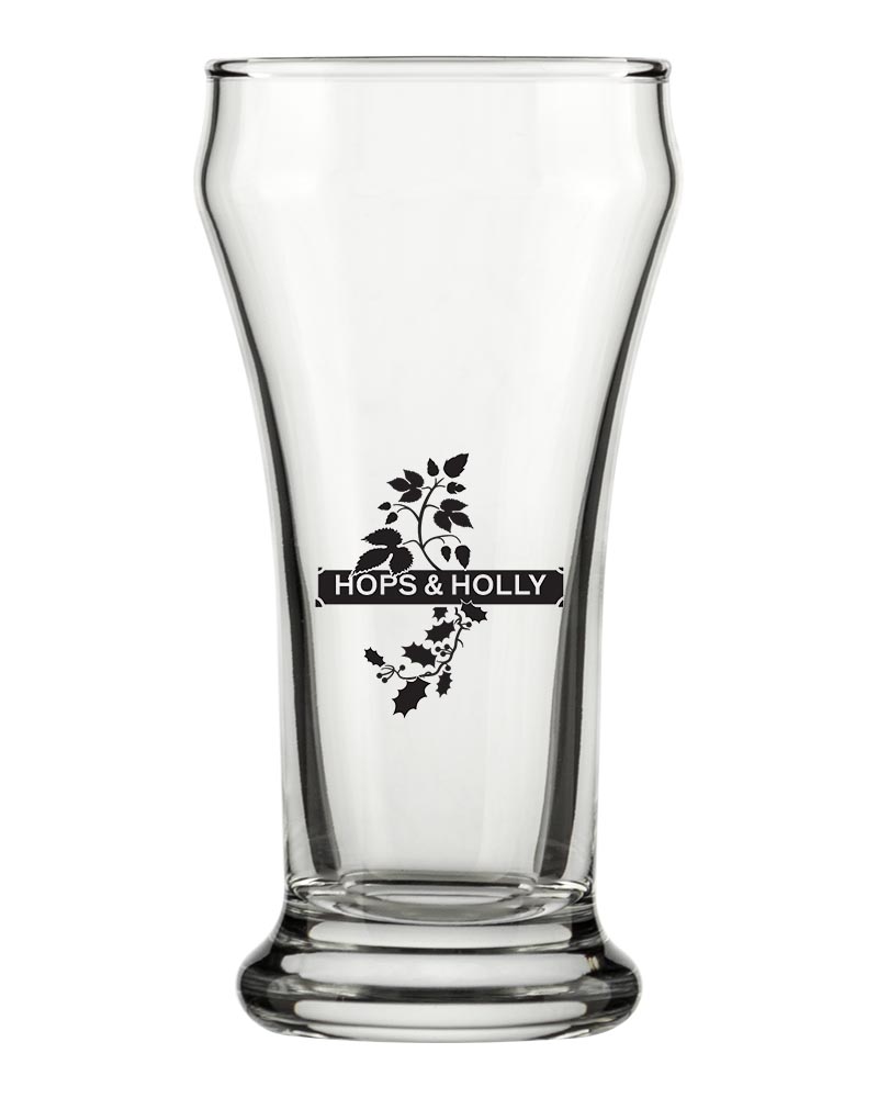 SET of 2 Clear TALL Heavy Bottom Pilsner Beer Glasses