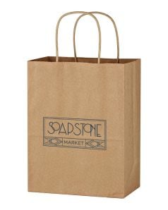 Shop For 8" x 4.75" x 10.25" Recycled Kraft Shopping Bag