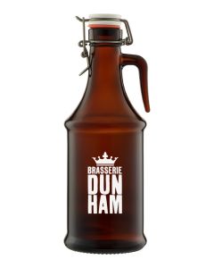 1L Dark Amber Wide Mouth Bottle with Swing Top Lid
