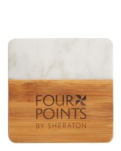 Shop For 1401-20 Marble and Bamboo Coaster Set - 4pc set