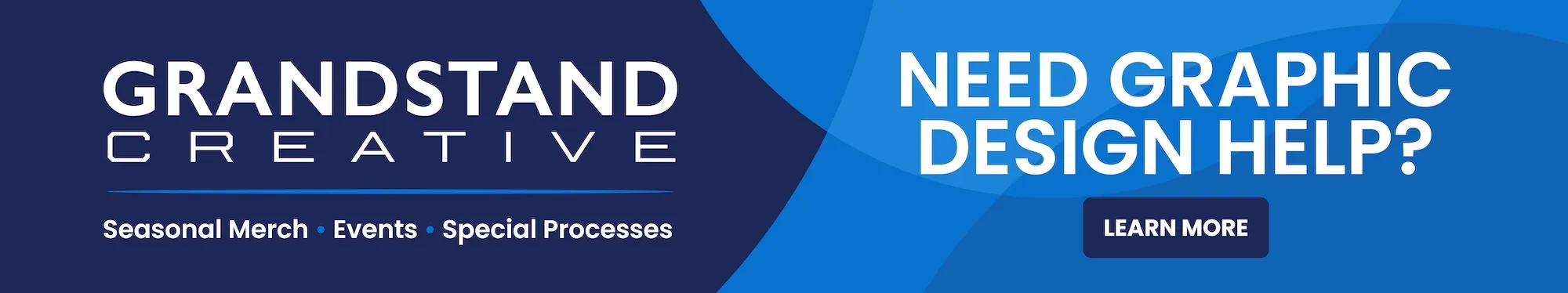 Banner the showcases Grandstand Creative which is the award winning creative division of Grandstand.