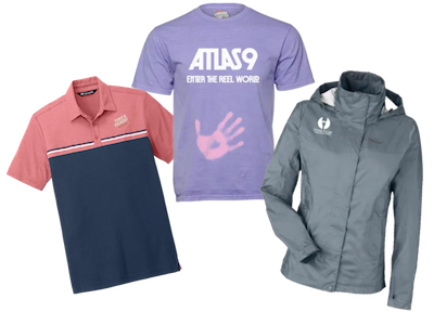 Custom printed color changing t-shirt, polo, and women's jacket.