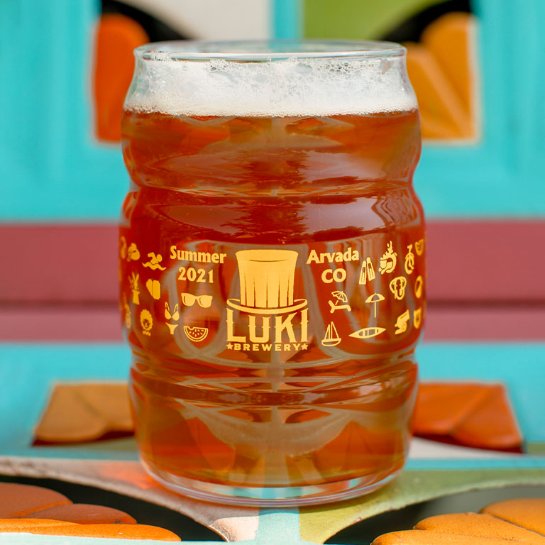 Luki Brewery custom beer glass