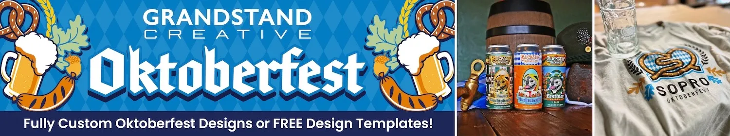 Grandstand Creative can design custom Oktoberfest Merch for businesses.