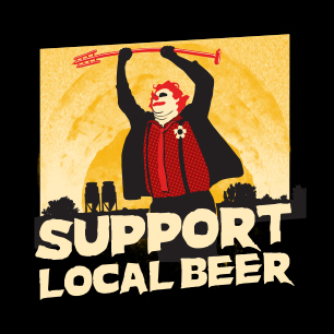Support Local Beer design Texas Chainsaw Massacre Hobo Clown